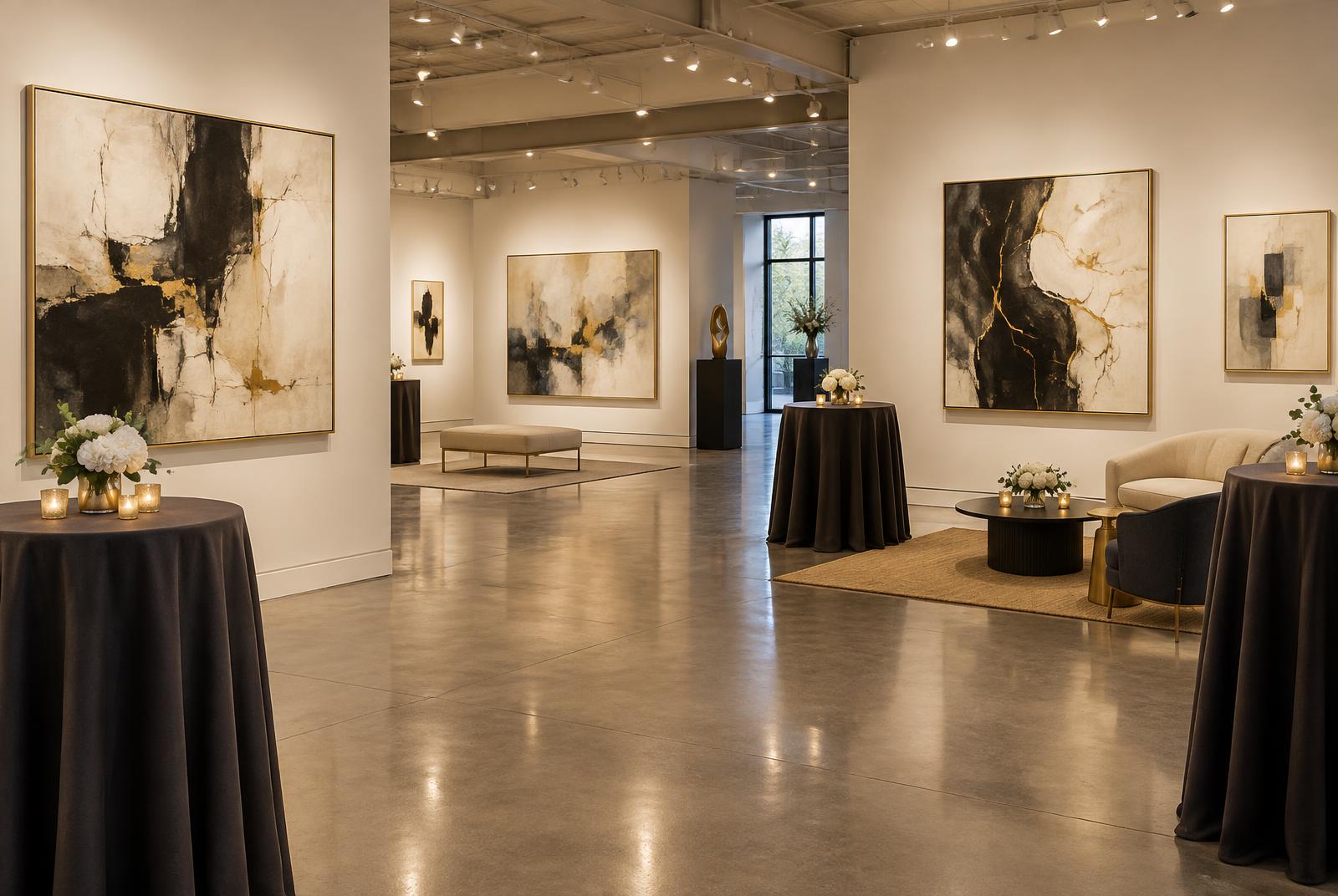 Representative image of an upscale art gallery event space